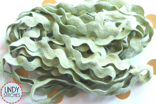 Grace Green Rick Rack Trim by Lady Dot Creates Hand Dyed 3 Yards