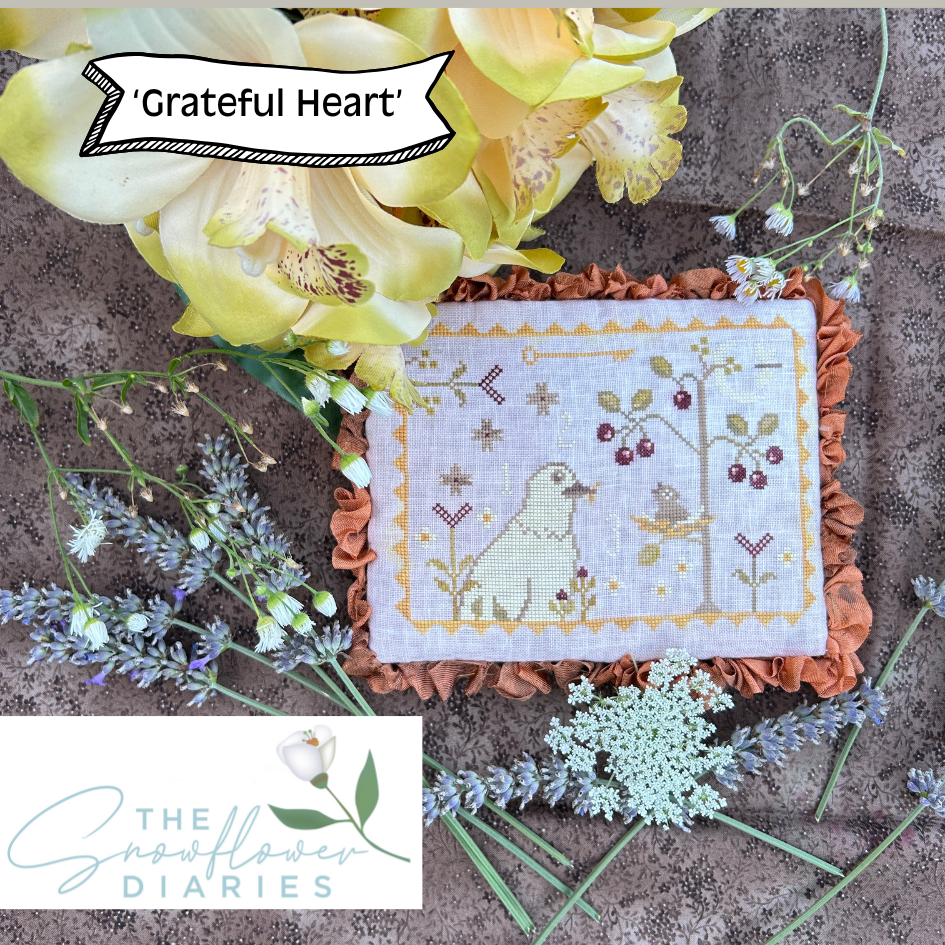PREORDER Snowflower Diaries GRATEFUL HEART Cross Stitch Pattern
