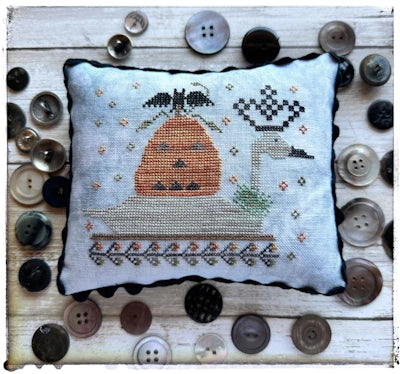 Halloween Swan cross stitch pattern by Lucy Beam Nashville Market