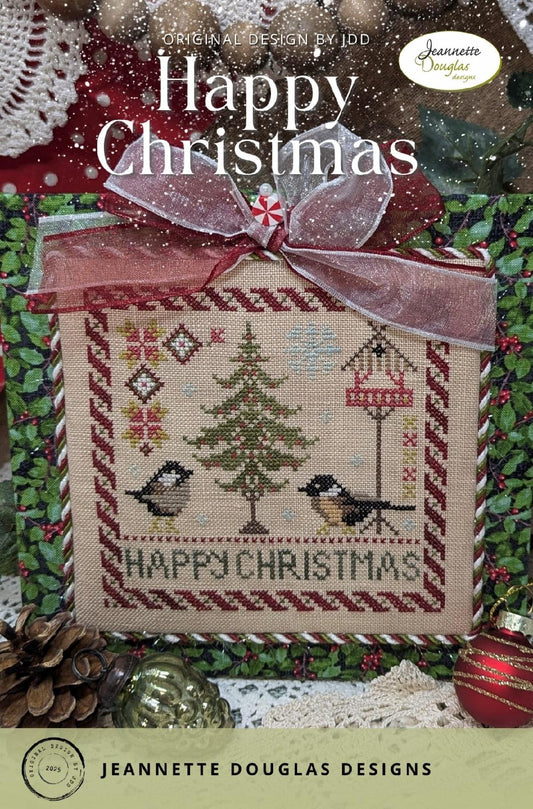 PREORDER Happy Christmas by Jeannette Douglas Designs Cross Stitch Pattern