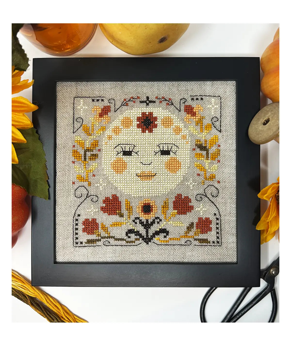Tiny Modernist HARVEST MOON Cross Stitch Pattern