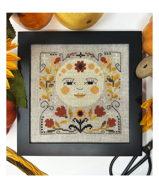 Tiny Modernist HARVEST MOON Cross Stitch Pattern