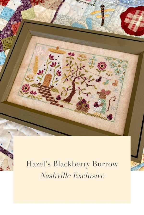 Hazel's Blackberry Burrow by Blueberry Ridge Cross Stitch Pattern Nashville Market