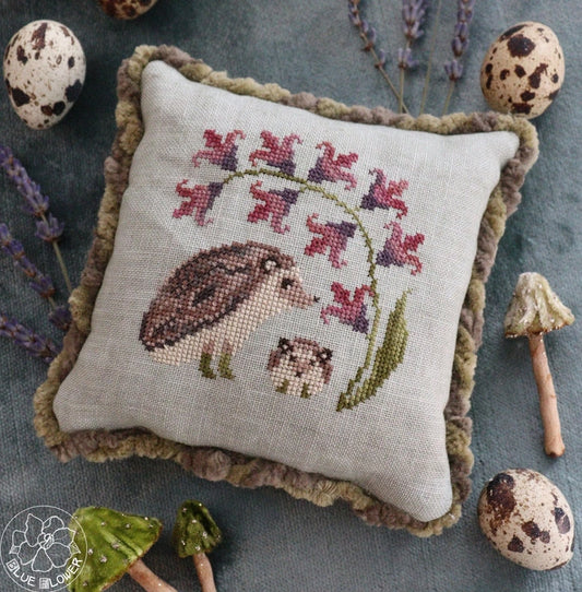Hedgehog & Hyacinth Cross Stitch Pattern Physical Copy The Blue Flower