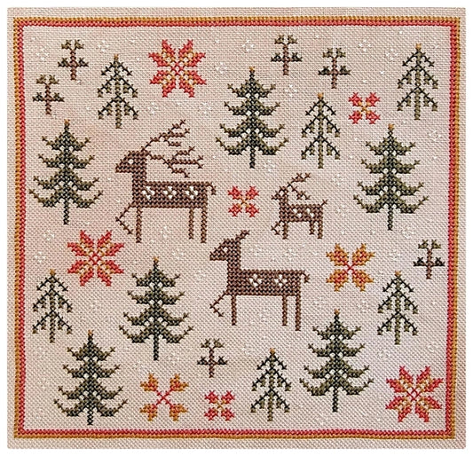 PREORDER Hello From Liz Mathews WINTER WOODLAND STAR & SAMPLER Cross Stitch Pattern
