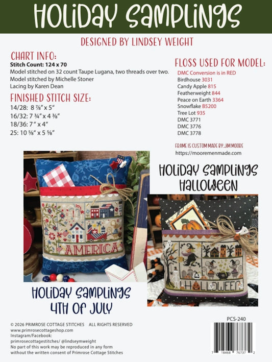 PREORDER Holiday Samplings Christmas Cross Stitch Pattern by Primrose Cottage