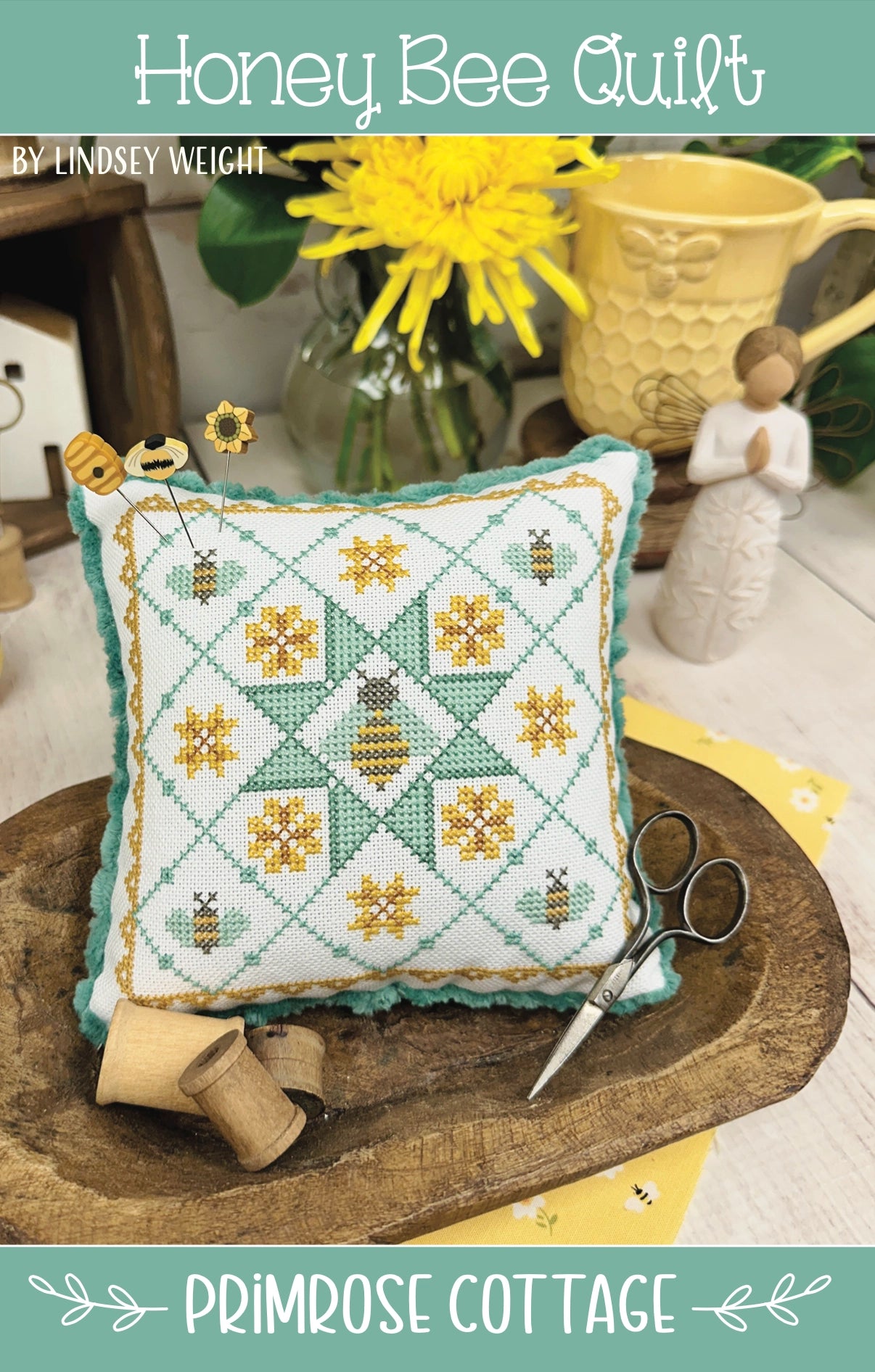 Honey Bee Quilt Primrose Cottage Cross Stitch Pattern
