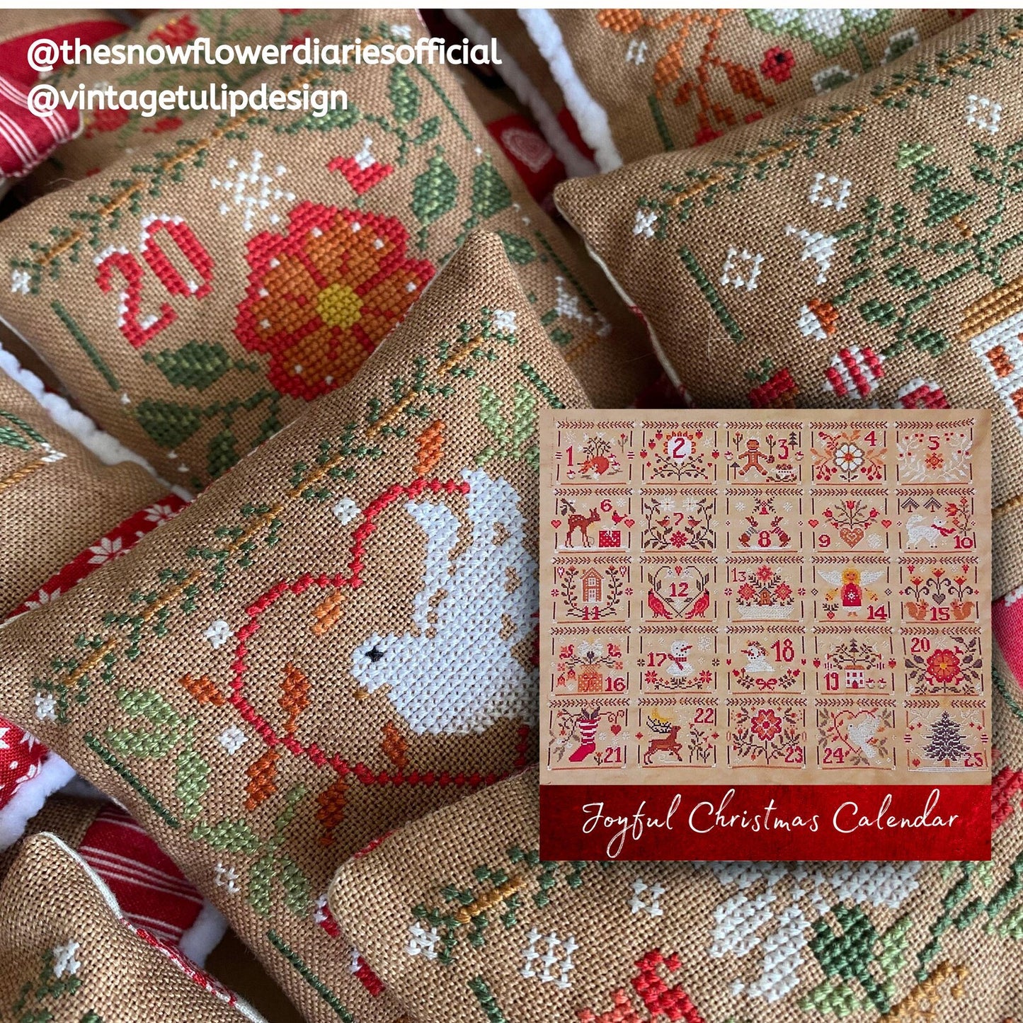 PREORDER Snowflower Diaries JOYFUL CHRISTMAS CALENDAR Cross Stitch Pattern