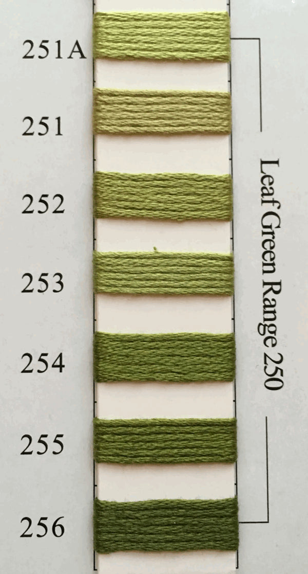 Needlepoint NPI Silk Floss 8 Ply Leaf Green Range 251A 251 252 253 254 255 256