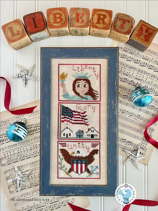 SALE Liberty Glory Unity Cross Stitch Pattern Luminous Fiber Arts PHYSICAL copy