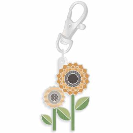Lori Holt Autumn Enamel Happy Charm Sunflower Zipper Pull