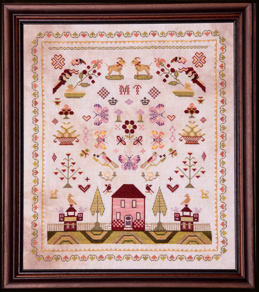 M. T. The Butterfly Sampler Cross Stitch Pattern by Samplers and Primitives Nashville Market