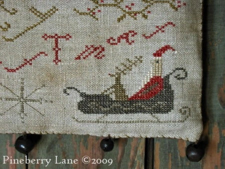 Merry Christmas Hanging Sampler  by Pineberry Lane Cross Stitch Pattern