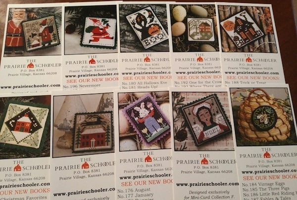 Mini Card Set B (Ding Ding Holiday) Cross Stitch Pattern by The Prairie Schooler