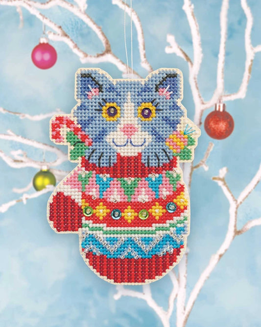 Mitten Kitten Satsuma Street Cross Stitch Ornament Kit