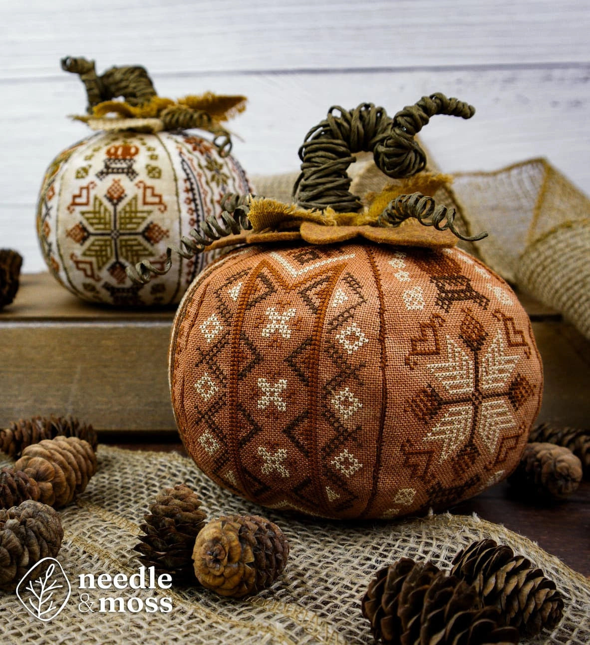 PREORDER Needle and Moss HELLO, PUMPKIN Cross Stitch Pattern