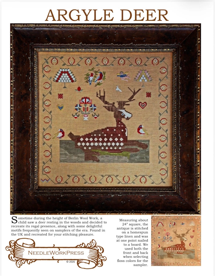 PREORDER Needlework Press ARGYLE DEER Cross Stitch Pattern