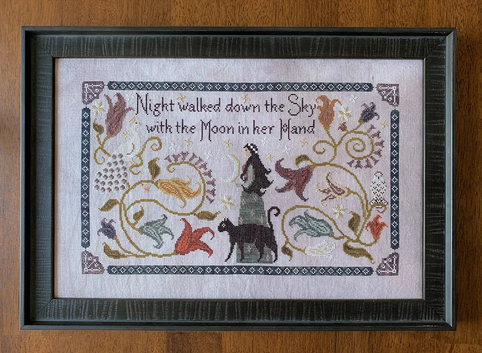 Night Walked Down Cross Stitch Pattern Physical Copy The Blue Flower
