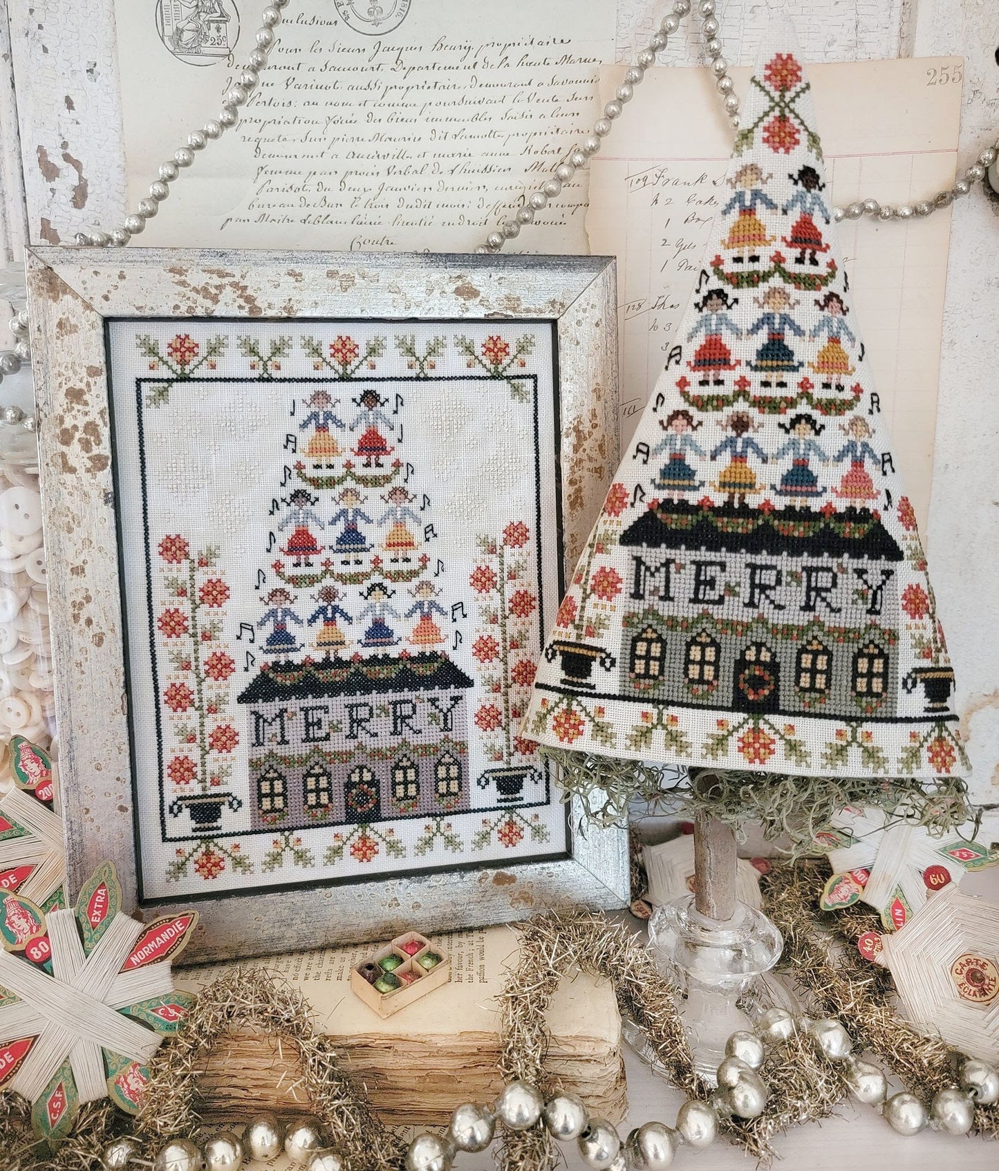 Ninth Day of Christmas Hello from Liz Mathews Cross Stitch Pattern