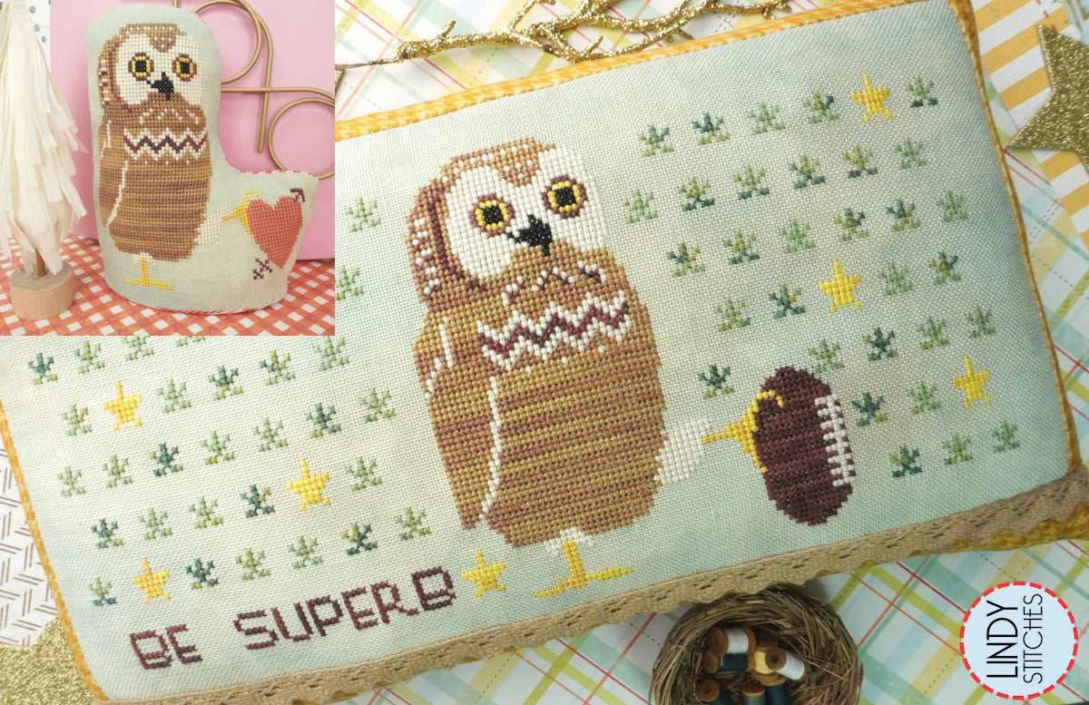 Owl Give You Advice Cross Stitch Pattern by Lindy Stitches 2 Versions