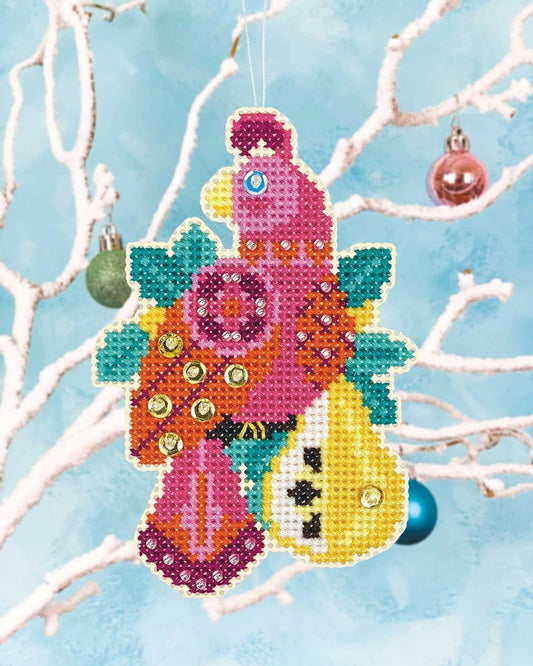 Partridge and Pear Satsuma Street Cross Stitch Ornament Kit