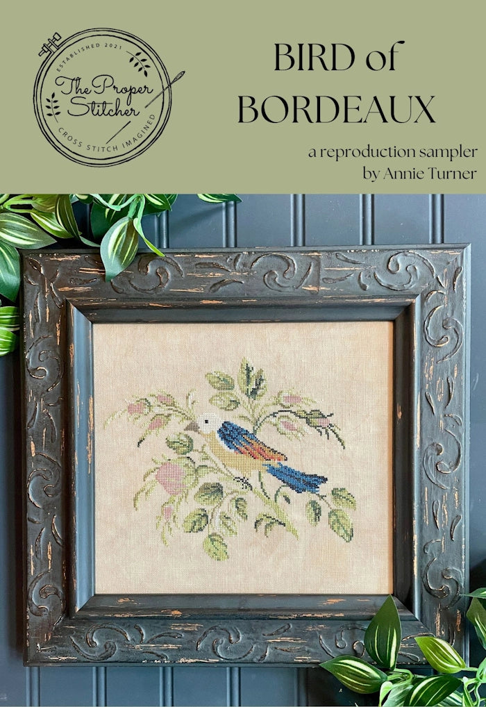PREORDER Proper Stitcher BIRD OF BORDEAUX Cross Stitch Pattern