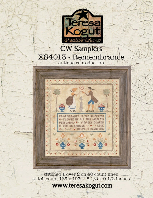 SALE Remembrance by Teresa Kogut Cross Stitch Pattern Physical Copy