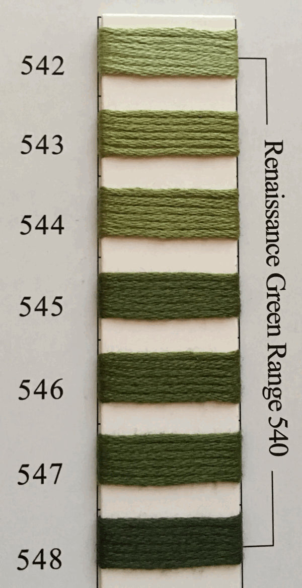 Needlepoint NPI Silk Floss 8 Ply Renaissance Green Range 542 543 544 545 546 547 548