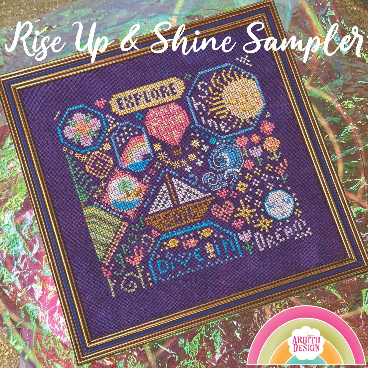 PREORDER Ardith Design RISE UP AND SHINE SAMPLER Cross Stitch Pattern Nashville Market