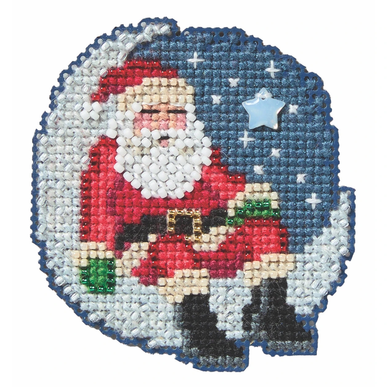 SLEEPY SANTA Mill Hill Ornament Beads Cross Stitch Kit