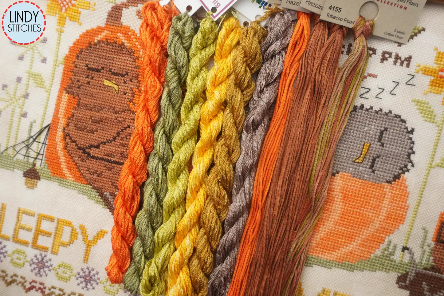 Sleepy Owl Pumpkin Patch Cross Stitch Pattern Lindy Stitches