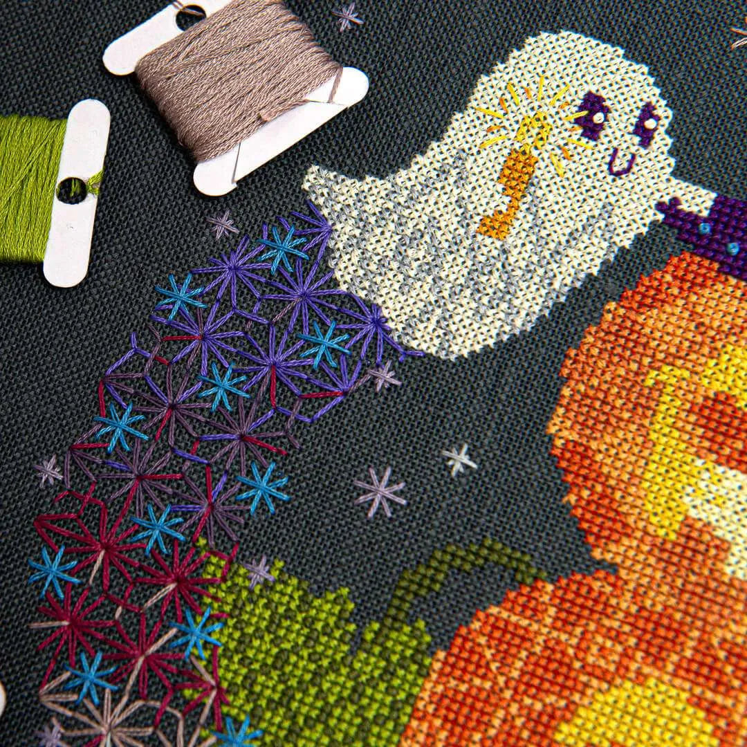 Spook-Tacular Party Cross Stitch Pattern by Counting Puddles