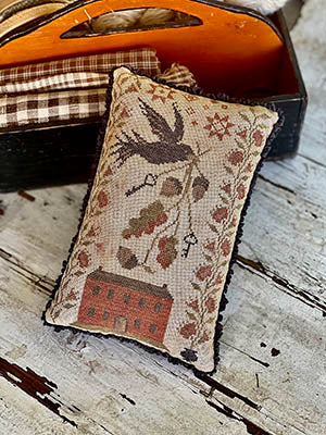 As The Crow Flies Pinkeep Cross Stitch Pattern by Stacy Nash