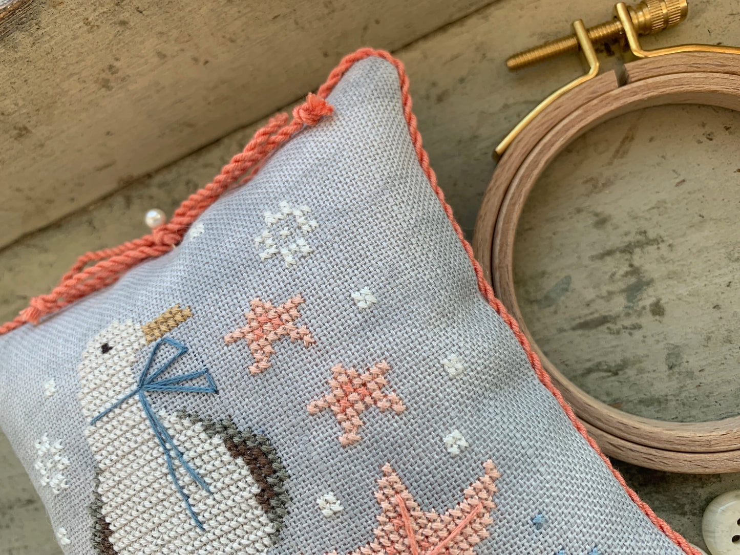 Stars and Surf Pinkeep Stitches by Ethel Cross Stitch Pattern