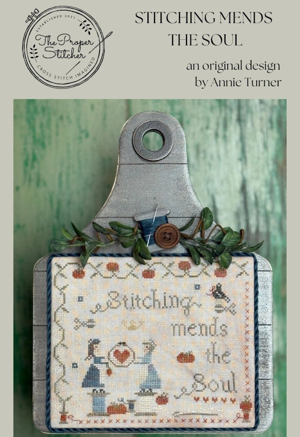 SALE Stitching Mends The Soul by The Proper Stitcher Cross Stitch Pattern Nashville Market