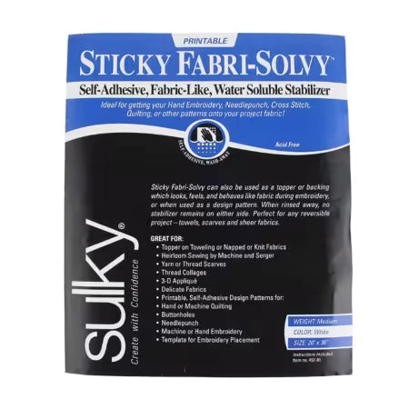 Sulky's Sticky Fabri Solvy 20in x 1yd