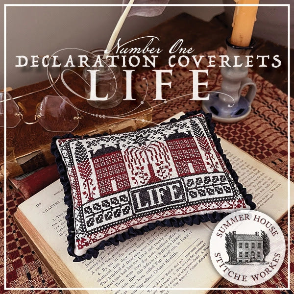Summer House Stitche Workes DECLARATION COVERLETS LIFE Cross