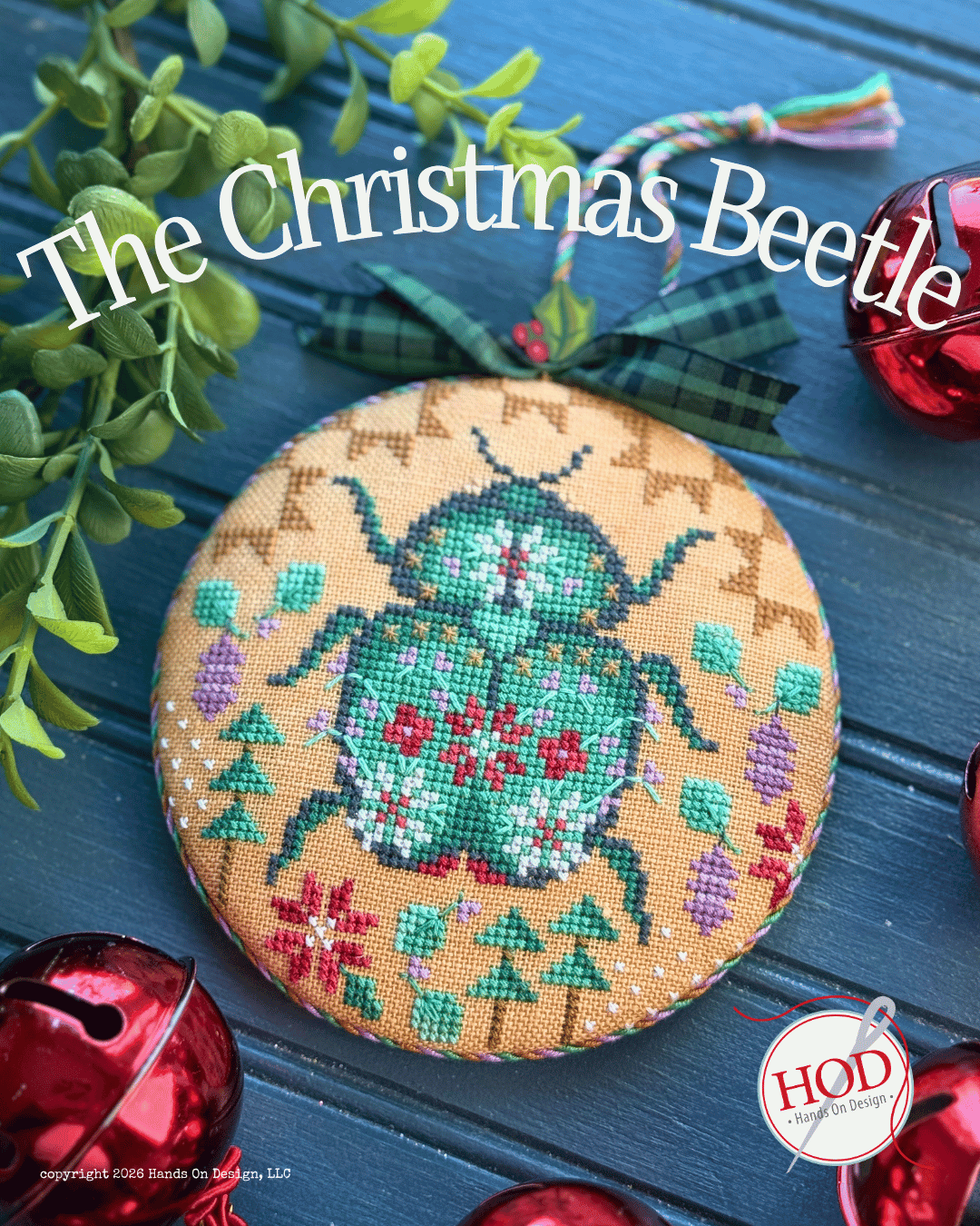 PREORDER Hands On Design THE CHRISTMAS BEETLE Cross Stitch Pattern