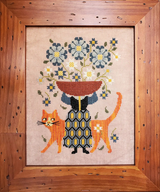 The Florist Cross Stitch Pattern by the Artsy Housewife Nashville Market