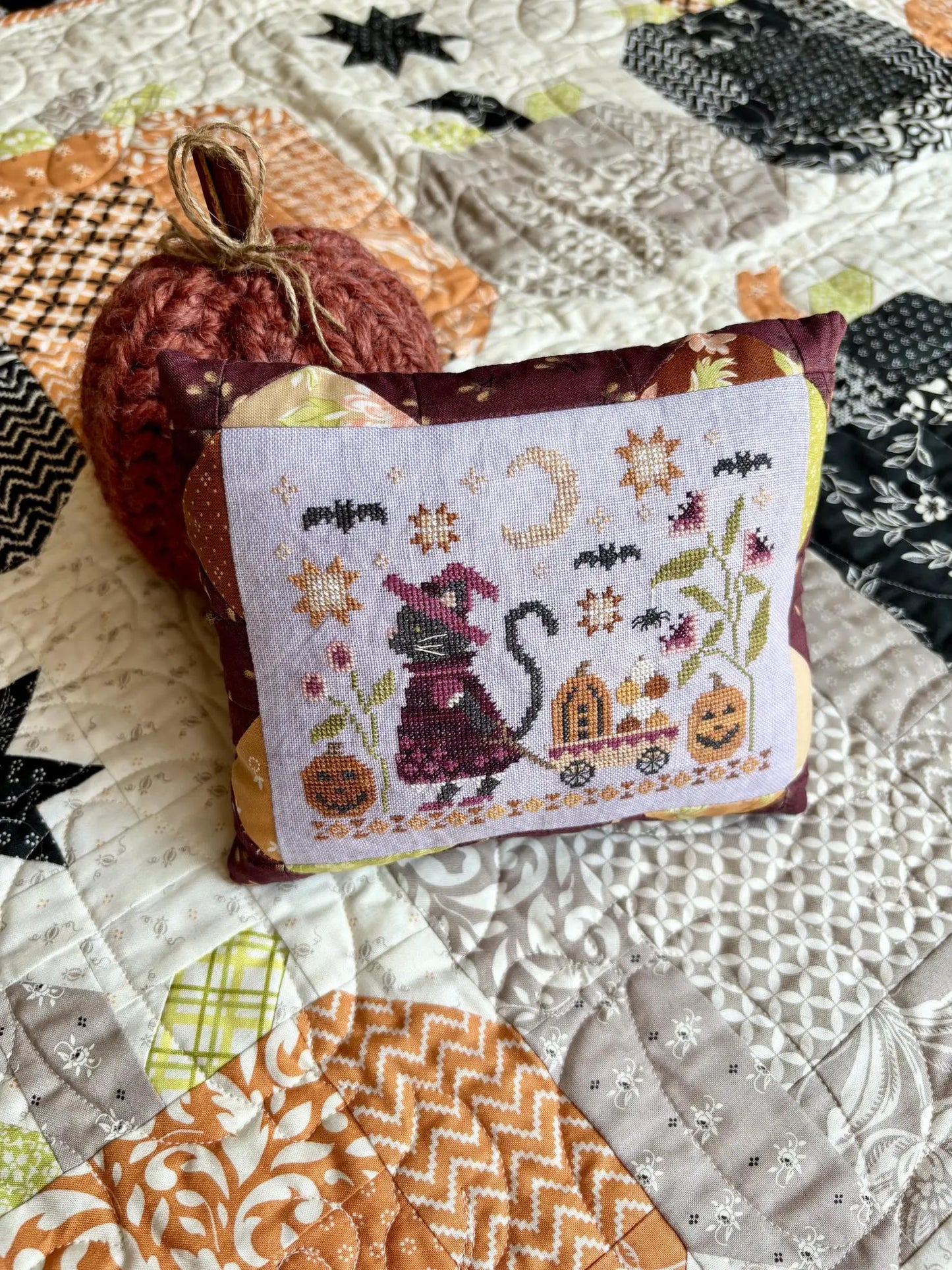 PREORDER Blueberry Ridge POSTCAT'S HALLOWEEN DELIVERY Cross Stitch Pattern