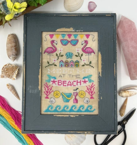 Tiny Modernist MEET ME AT THE BEACH Cross Stitch Pattern Nashville Market