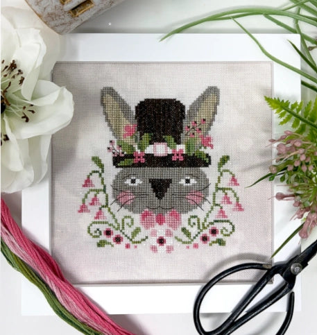 Tiny Modernist SPRING BUNNY Cross Stitch Pattern Nashville Market