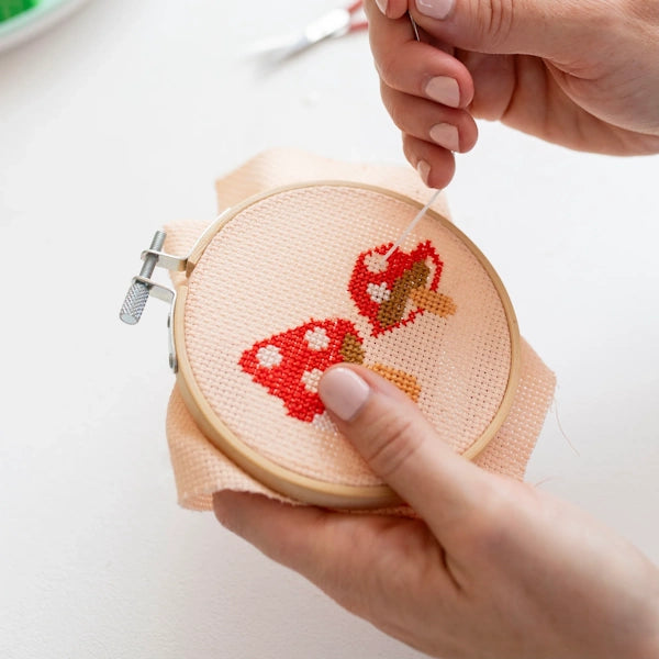 Toadstool Cross Stitch Kit Beginner Friendly