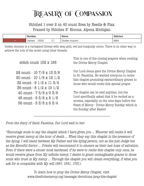 PREORDER Treasury of Compassion Cross Stitch Pattern by Teresa Kogut