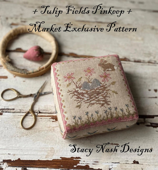 Tulip Fields Pinkeep Stacy Nash Cross Stitch Pattern MARKET EXCLUSIVE