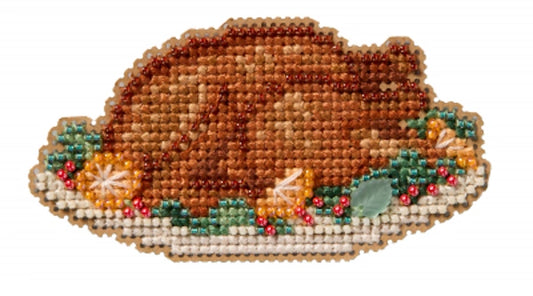 Turkey Platter Mill Hill Ornament Beads Cross Stitch Kit