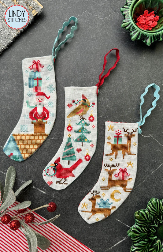 Up on the Rooftop Stockings Cross Stitch Pattern