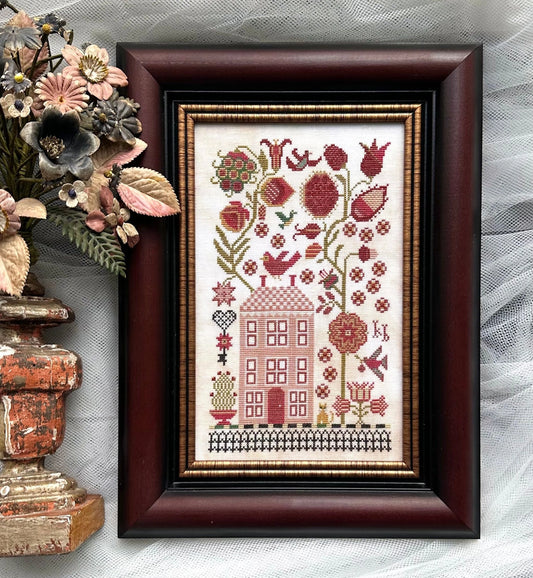 Vibrant Flowers Cross Stitch Pattern with Pincushion by Kathy Barrick