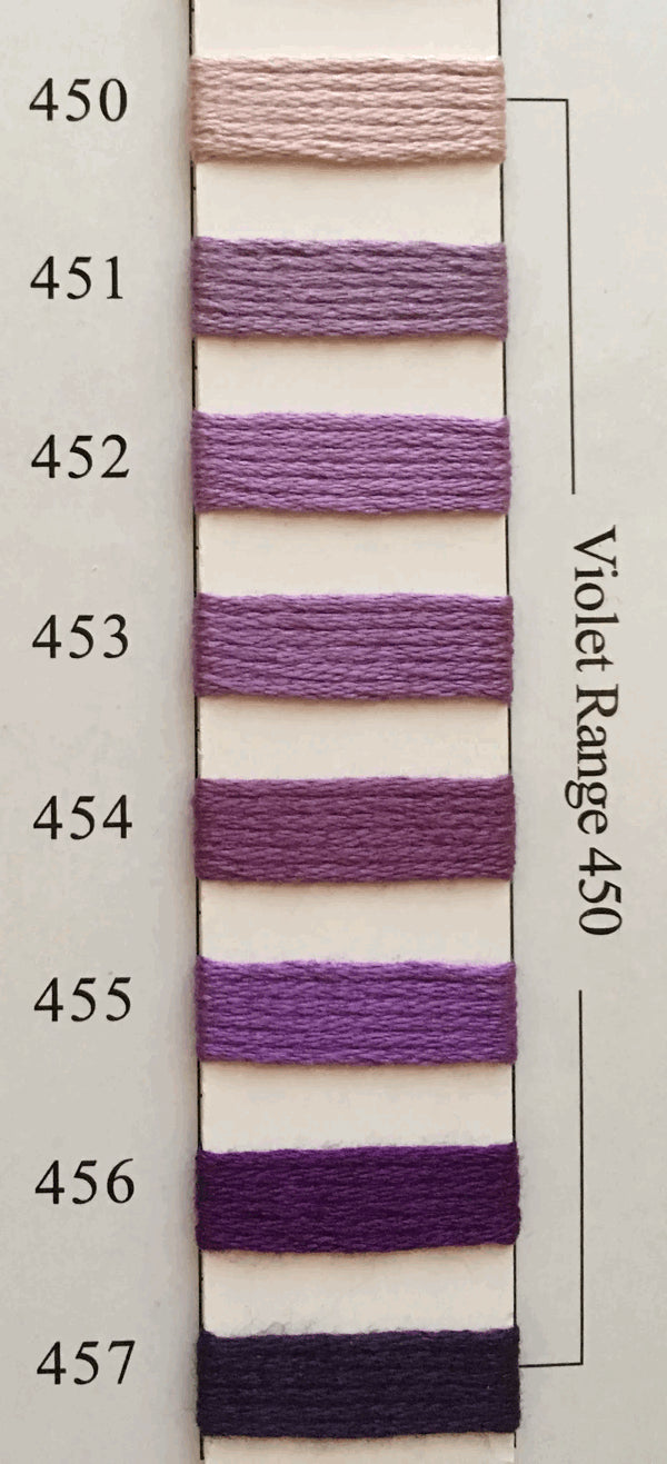 Needlepoint NPI Silk Floss 8 Ply Violet Range 450 451 452 453 454 455 456 457