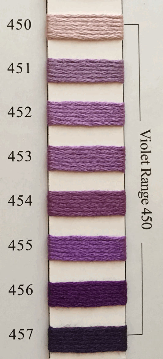 Needlepoint NPI Silk Floss 8 Ply Violet Range 450 451 452 453 454 455 456 457